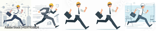 a group of architects running vectors