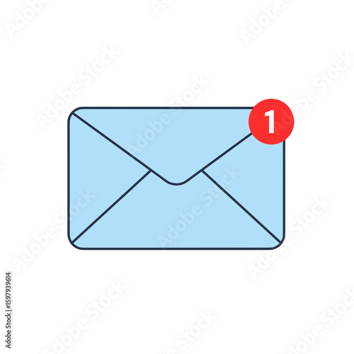 Email notification icon with unread message indicator  