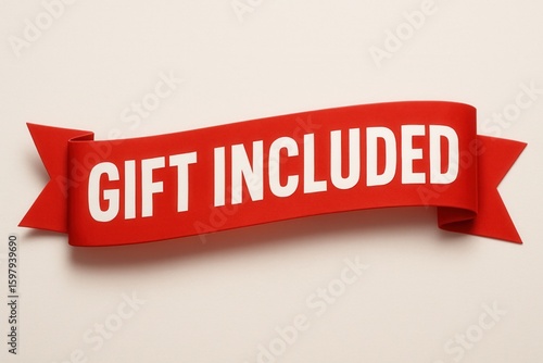 Red ribbon banner with bold white text reading 