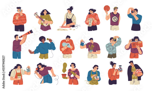 A Wide Array of Diverse Characters Participating in Numerous Hobbies and Engaging Activities