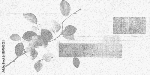 Blurry image of a leafy tree, idea of growth and life. Gritty retro stipple sketch, halftone dots with photocopy texture and rough threshold. Strong noise effect.