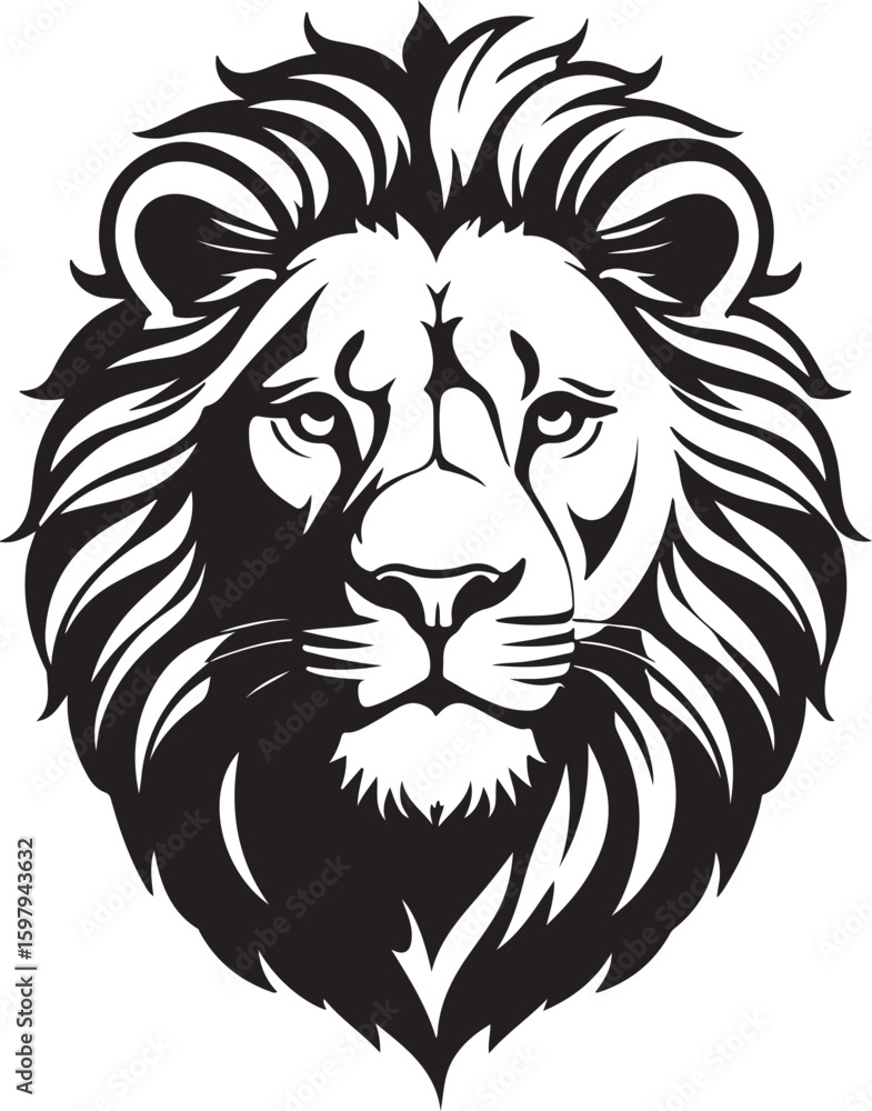 Obraz premium lion head vector