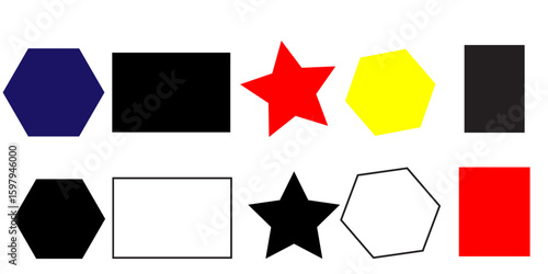 quadrangle, pentagon, hexagon, octagon icon. vector geometry pentagonal, hexagonal, octagonal polygon. five, six, eight sided polygon lines, vector