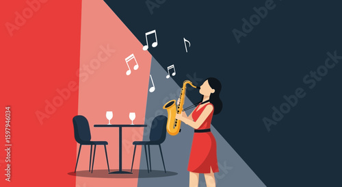 Evening Serenade An Elegant Saxophone Performance In A Sophisticated Setting