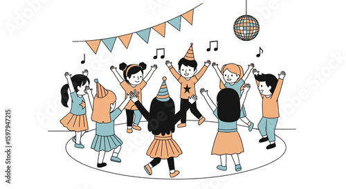 Joyful Celebration Youngsters Dancing And Celebrating Birthday Party With Disco Ball