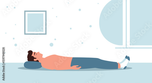 Man Relaxing At Home Enjoying Restful Position In Living Room