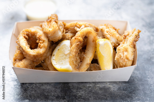 fried battered calamari seafood