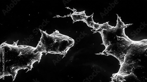 Microscopic Cellular Structures Black And White Image