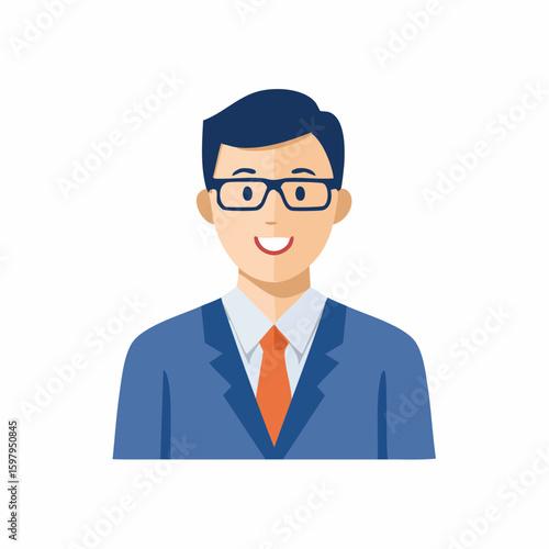 A professional individual in a suit and tie, exuding confidence and approachability. With his spectacles and warm smile, he embodies the essence of a trustworthy advisor.
