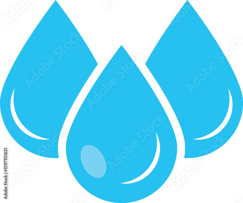 Blue water drop icon set. water bubbles repeating elements. Tear and oil symbols. water conservation themes. Clean wash suds concept. Droplet sign
