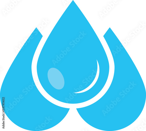 Blue water drop icon set. water bubbles repeating elements. Tear and oil symbols. water conservation themes. Clean wash suds concept. Droplet sign
