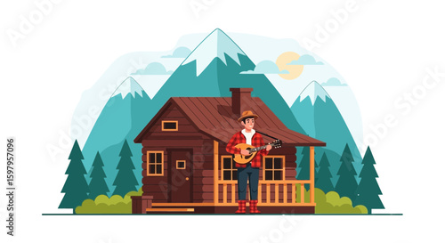 Harmonious Retreat A Cabin Serenade Amidst The Majestic Mountain Panorama