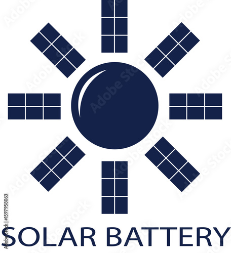 Solar battery logo in vector