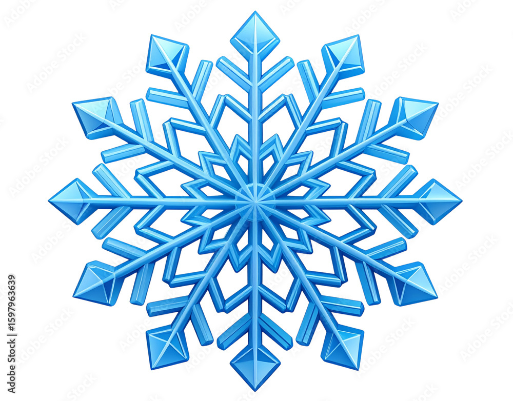 Frosted White Snowflake with Semi-Transparent Glow and Light Refraction, Floating Design, Isolated on Transparent Background. Frosted White Snowflake with Semi-Transparent Glow and Light Refraction, Floating Design, Isolated on Transparent Background.