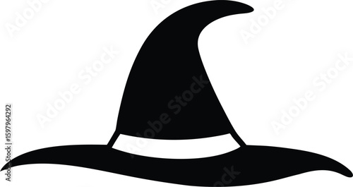 halloween witch hat silhouette vector, 