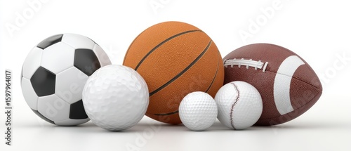 The collection of diverse sports balls for various athletic activities