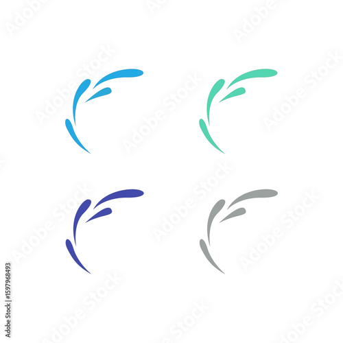 WATER SPLASH SIGN SYMBOL LOGO VECTOR
