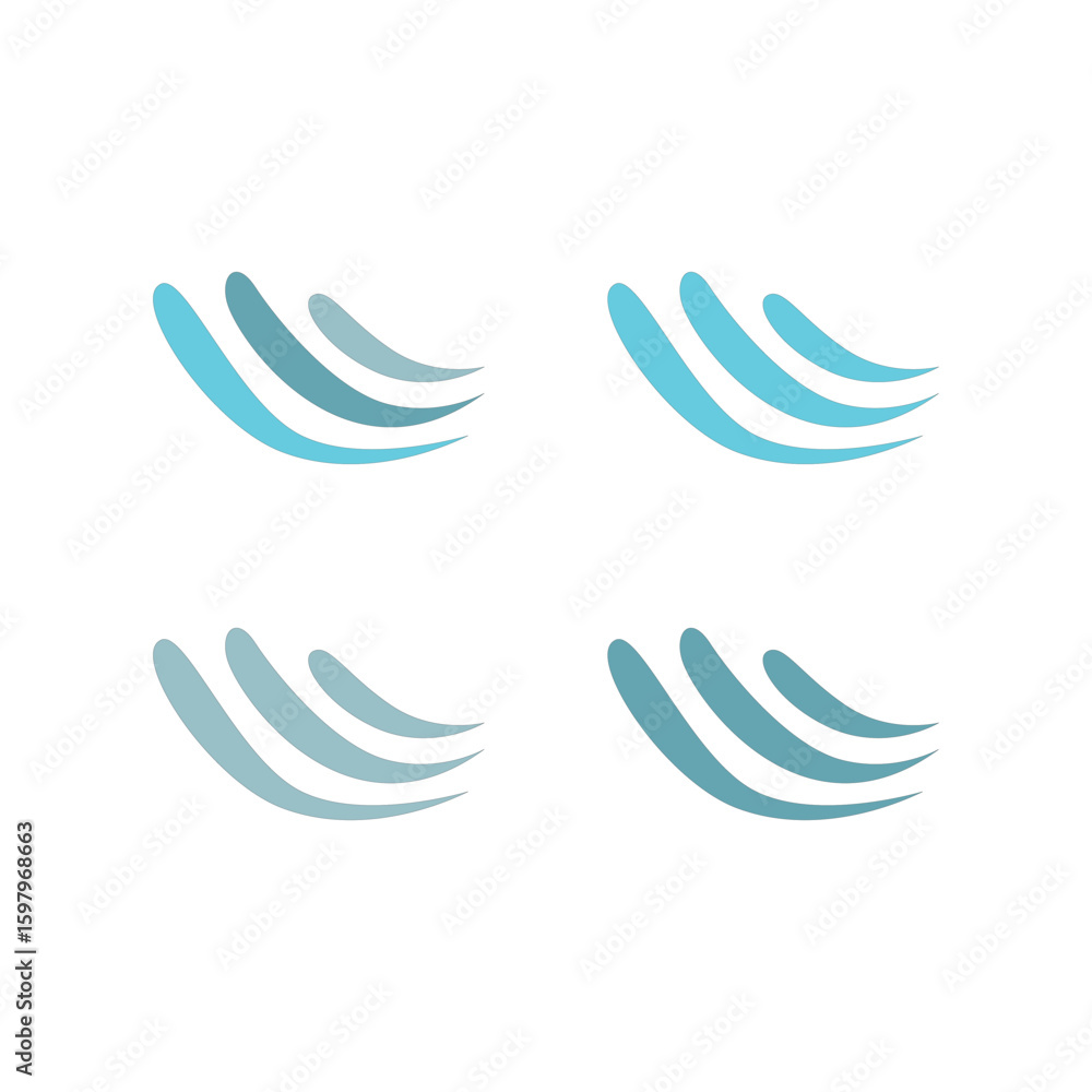 Naklejka premium WATER SPLASH SIGN SYMBOL LOGO VECTOR