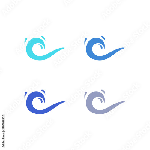 WATER SPLASH SIGN SYMBOL LOGO VECTOR
