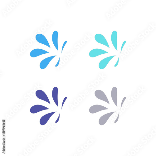 WATER SPLASH SIGN SYMBOL LOGO VECTOR
