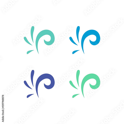 WATER SPLASH SIGN SYMBOL LOGO VECTOR
