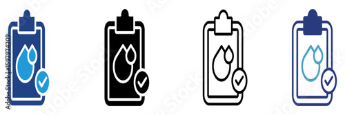 Clipboard icon with document or report to show information related to approved blood types
