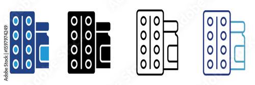 Visual medication package icon of the warning section regarding medication dosage that may help temporarily relieve patient symptoms.