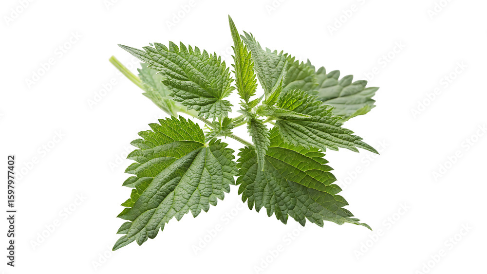 Φωτογραφία Fresh Green Stinging Nettle Leaves On a transparent background