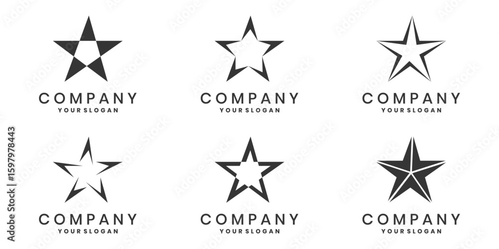 Obraz premium A set abstract star logo design