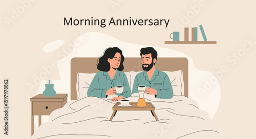 Romantic Morning Anniversary Celebrations With A Coffee Tray In Bed