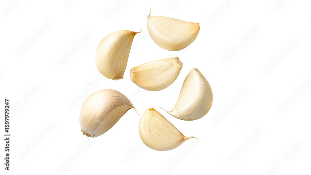 Εκτύπωση καμβά peeled garlic cloves isolated on transparent background
