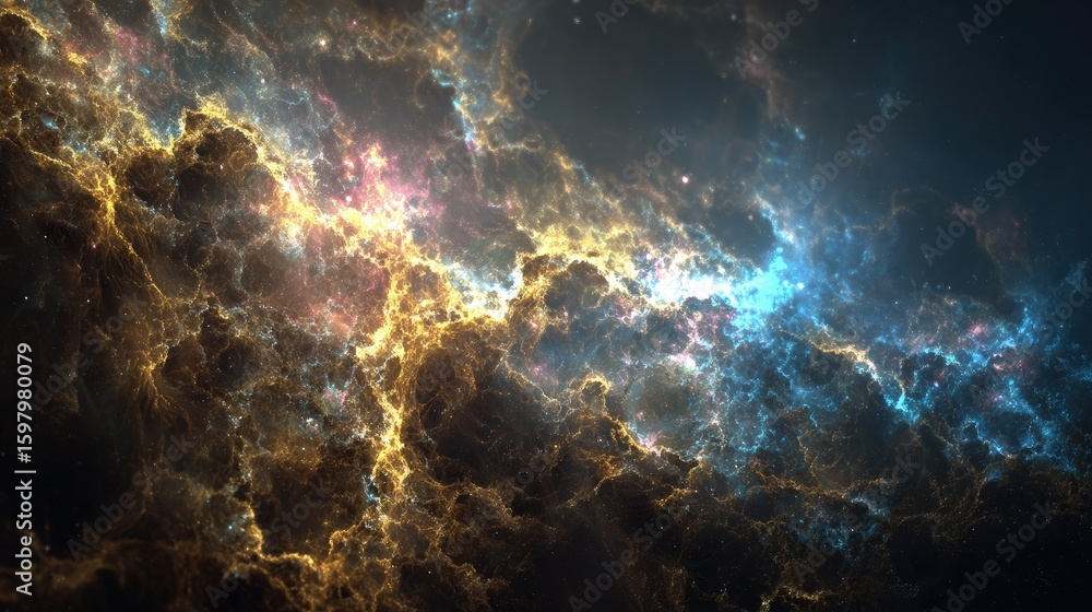 Fototapeta premium Abstract Colorful Nebula in Deep Space