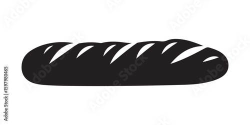 Baguette Bread Loaf Silhouette Icon for Bakeries and Food Design