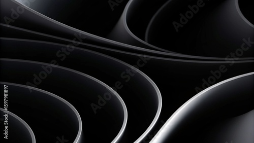 Black and white 4k texture. Minimal clean modern wallpaper. Perfect background with abstract fluid shapes. 
