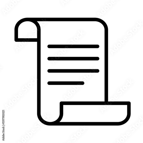 scroll document paper - vector icon