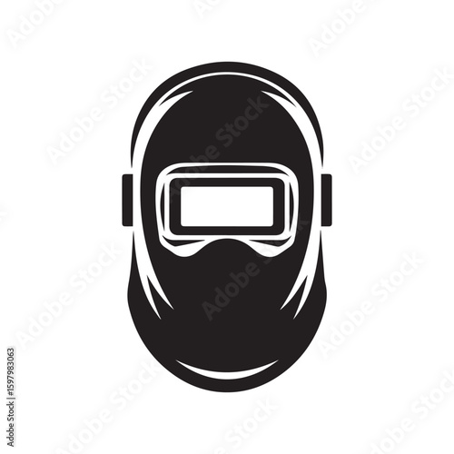 Welder's Mask Silhouette: Industrial Safety Equipment Design
