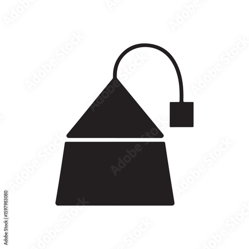 Tea Bag Silhouette: Minimalist Beverage Brewing Icon