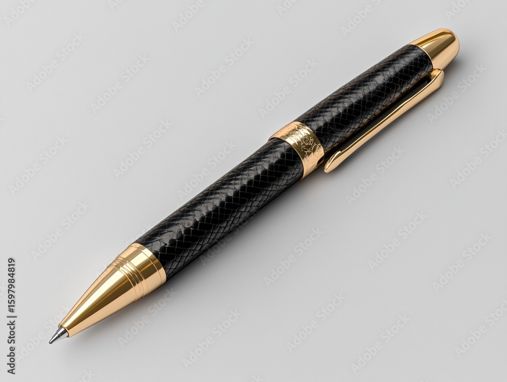 Naklejka premium Realistic Pen Mockup on Minimal Background – Editable Branding Design