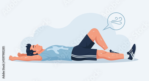 Relaxed Athlete Lying Down After Training Experiencing Calmness And Restfulness