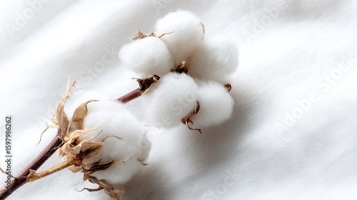 An open piece of cotton is placed on a white backdrop.