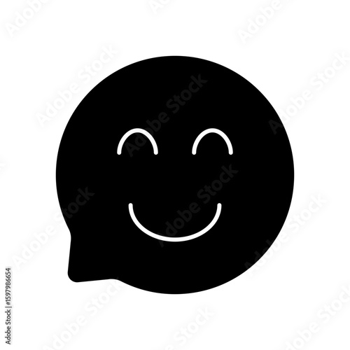 Happy Comment Chat Positive Feedback Fill Icon