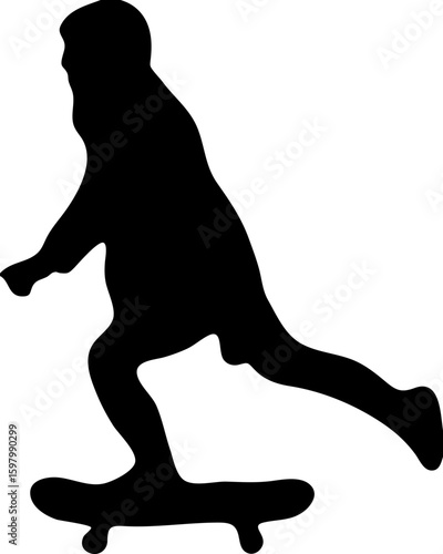 silhouette of a skateboarder