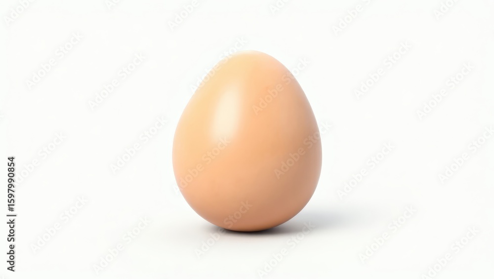 Single, light-brown egg against a white background. Single, light-brown egg against a white background.