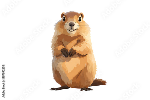 Adorable marmot posing cutely.