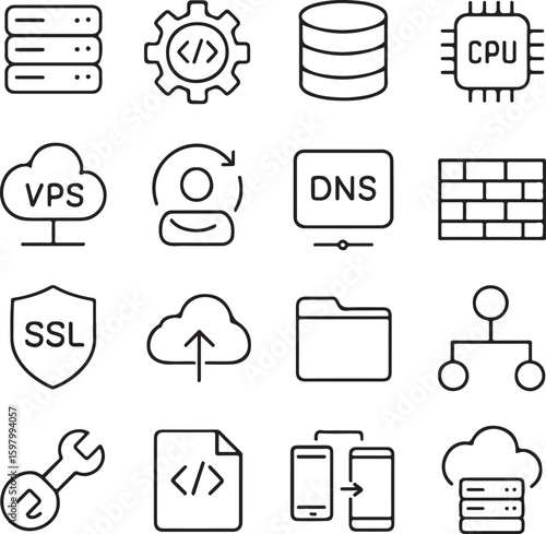Essential Web Hosting & Server Icons  A Complete Visual Guide