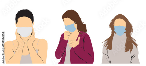 half isolated people wearing face mask