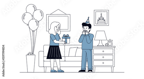 Surprise Party Celebration Happy Birthday Present Gift Joy Event Friendship