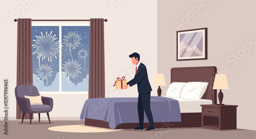 Romantic Getaway Surprise With Fireworks For A Special Occasion