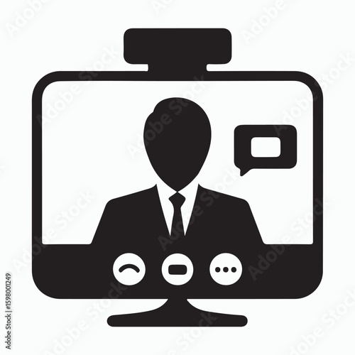 Businessman in a video conference call
