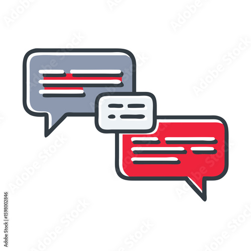 Speech bubbles in flat colorful style